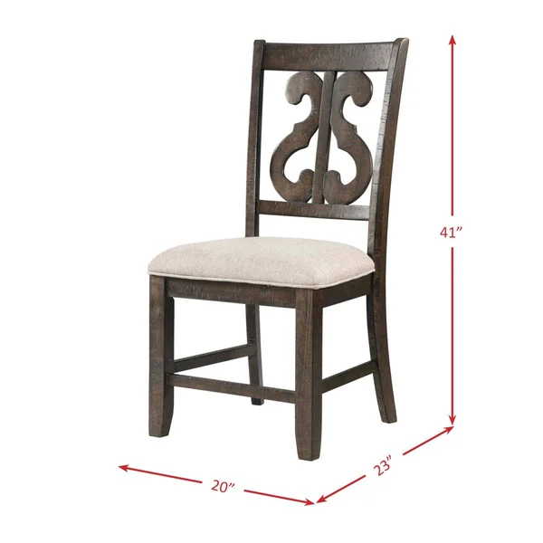 Picket House Furnishings Stanford Wooden Swirl Back Side Chair Set