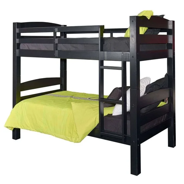 Powell Levi Twin Full Bunk Bed - Black, 81" x 58