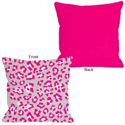 One Bella Casa Gabriella Cheetah Throw Pillow Size: 26x22 H x 26x22 W - Color: Neon - Hot Pink