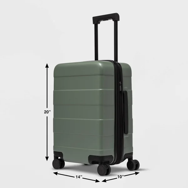 Hardside 20x22 Carry on Spinner Suitcase Green - Made by Design