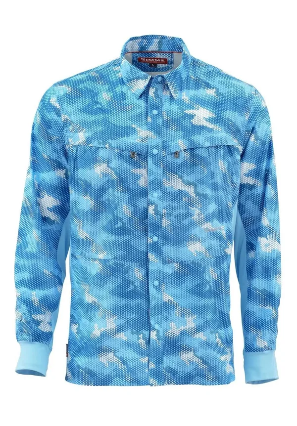 Simms Intruder BiComp Shirt - Hex Camo Sky Blue, XL