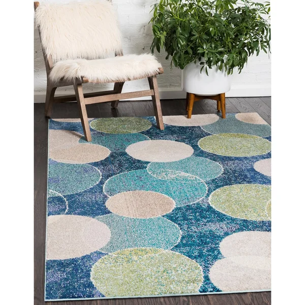 Unique Loom Seaside Chromatic Area Rug - 4' x 6' Navy Blue