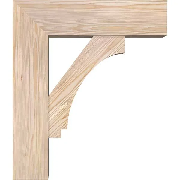 Ekena Millwork 1462975 7 1/2x22W x 24x22D x 28x22H Imperial Block Smooth Bracket w/ Offset Brace - Douglas Fir