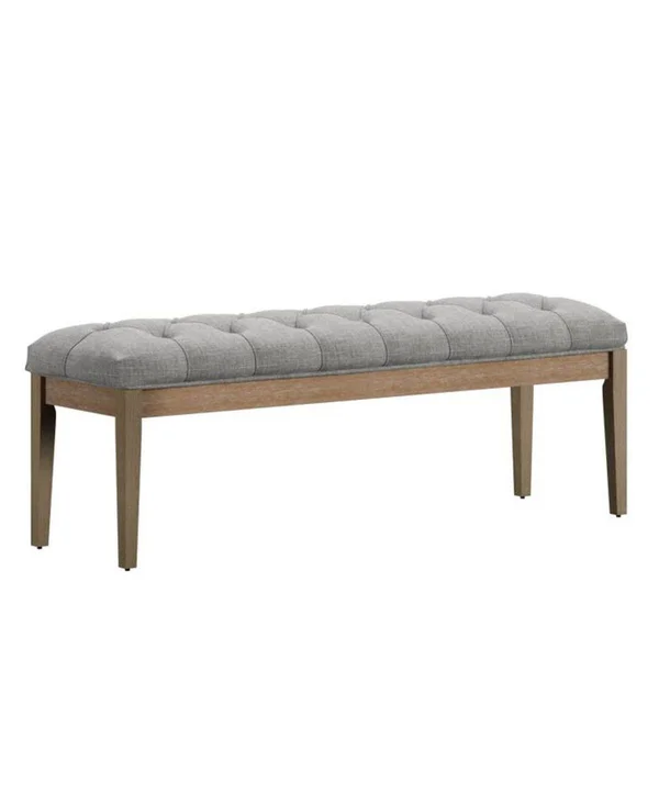 Inspire Q Alvia Premium Tufted 52-Inch Upholstered Bench - Gray