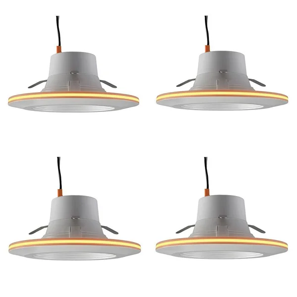 Commercial Electric 6 in. Selectable Integrated LED Recessed Trim Can Light with Night Light Feature 5 CCT 670 Lumens Dimmable (