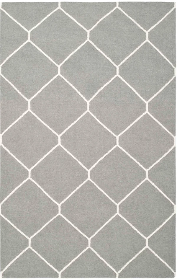 Safavieh Dhurries Grey/Ivory 6 ft. x 9 ft. Area Rug