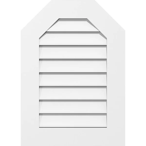 Ekena Millwork GVPOT22X3401SF 22x22W x 34x22H Octagonal Top Surface Mount PVC Gable Vent: Functional - w/ 3-1/2x22W x 1x22P Stand