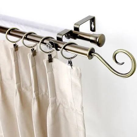 Rod Desyne Curl Double Curtain Rod - Black