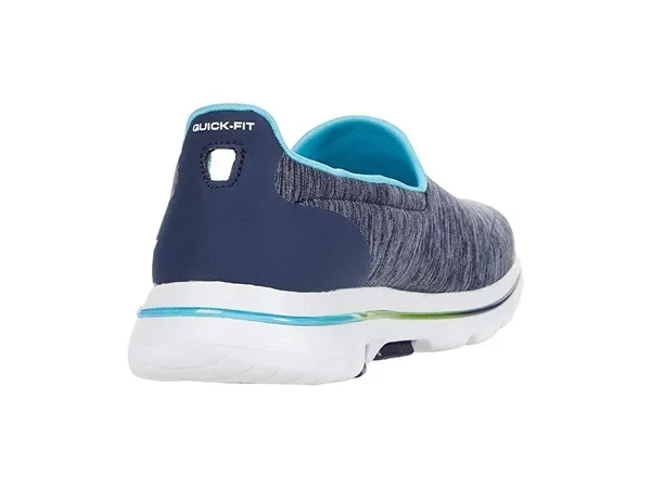 Skechers Women's GOwalk 5 Surprise Slip on Sneaker, Navy/Turquoise