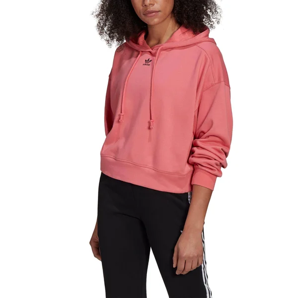 Adidas Women's Originals Adicolor Essentials Hoodie in Pink/Hazy Rose Size Large - Cotton/Polyester