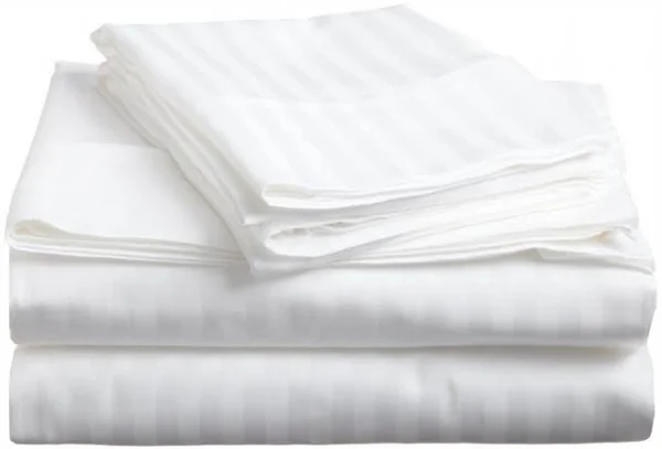 Luxor Treasures 400 Thread Count Egyptian Cotton Stripe Sheet Set, White
