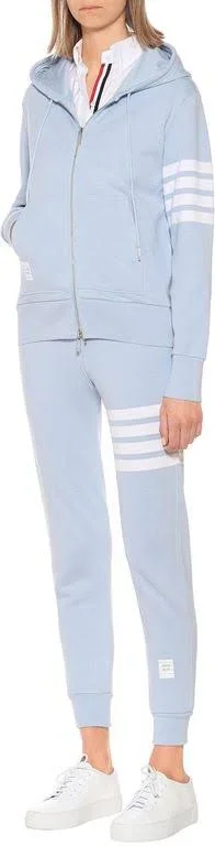 Thom Browne, Cotton-jersey Hoodie, Women, Blue, US 10, Tops
