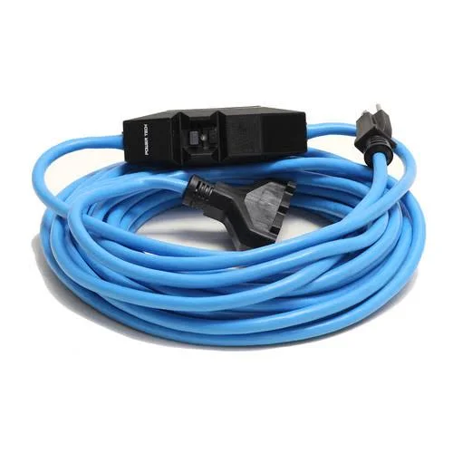 Century Wire D18030050 Powertech 20 Amp 12/3 AWG GFCI Triple Tap Extension Cord w/ Adapter - 50 ft.