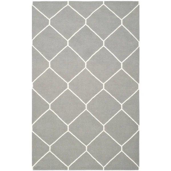 Safavieh Dhurries Grey/Ivory 6 ft. x 9 ft. Area Rug