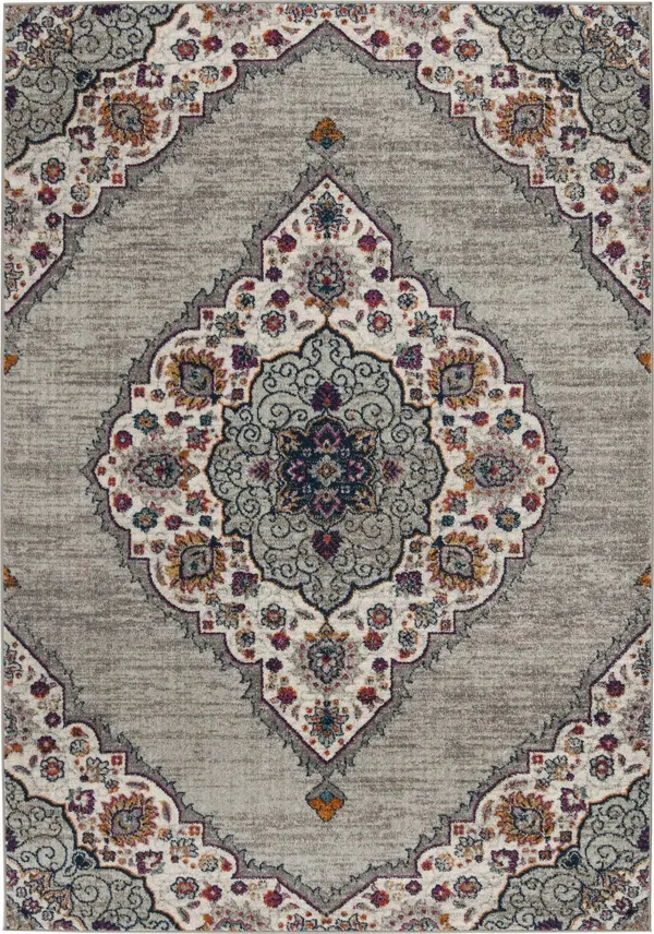 Safavieh Madison MAD153R 6&7x22 x 6&7x22 Square Light Grey - Fuchsia Area Rug