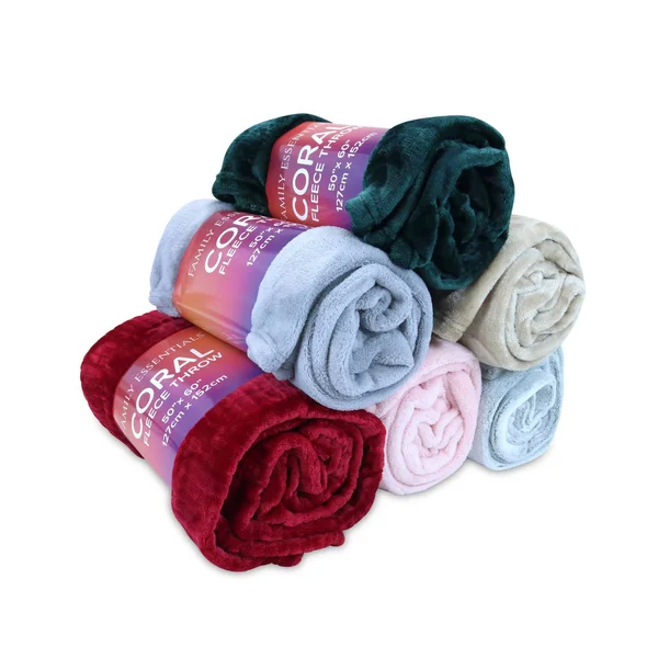 12 Pack of Coral Fleece Blankets - 50 x 60 in - Assorted Wholesale Blanket Lot