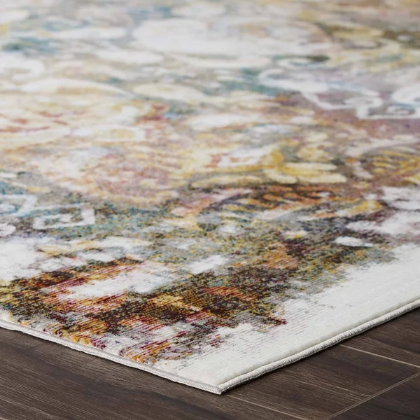 Modway Success Jayla Transitional Distressed Vintage Floral Moroccan Trellis 5x8 Area Rug - Multicolored