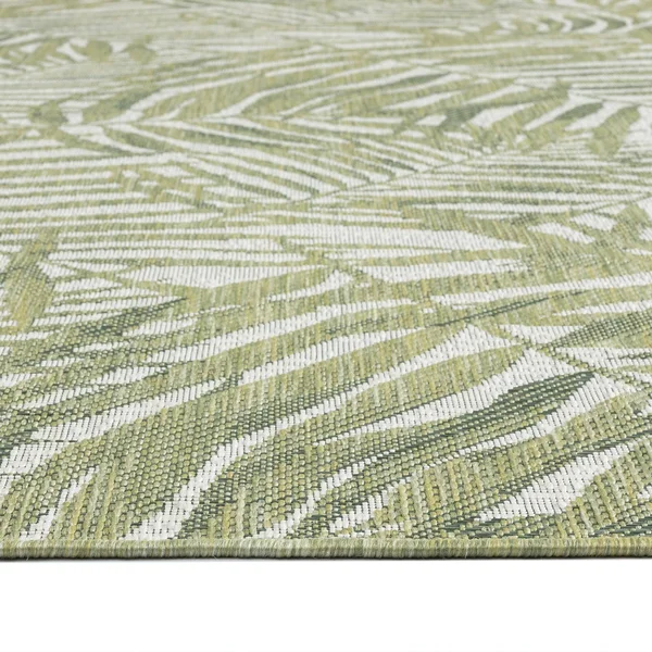 Indoor/Outdoor Palmiero Tropical Palm Leaves Area Rug - Sand - 5&3x22 x 7&7x22