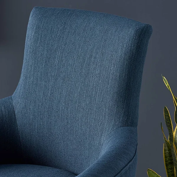 Noble House Gloria Navy Blue Fabric Accent Chair