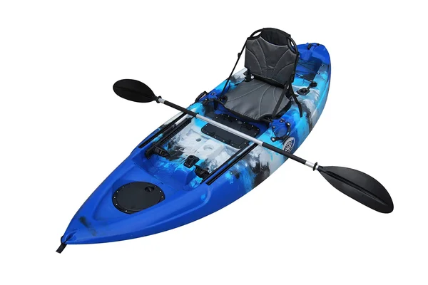 BKC FK285 9.1& Sit on Top Single Fishing Kayak W/Upright Back Support Aluminum Frame Seat - Paddle Included Solo Sit-On-Top Angle