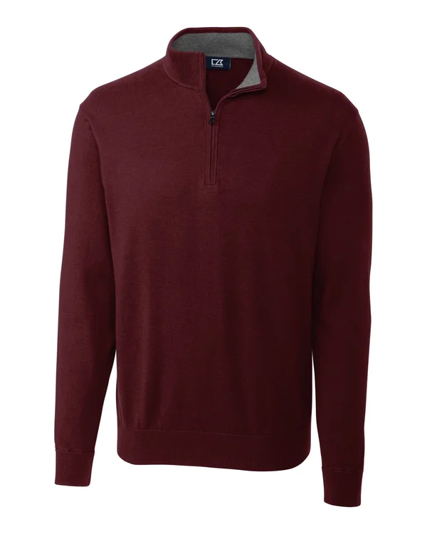 Cutter & Buck MCS07728 Men's Lakemont Half Zip Sweater, Red