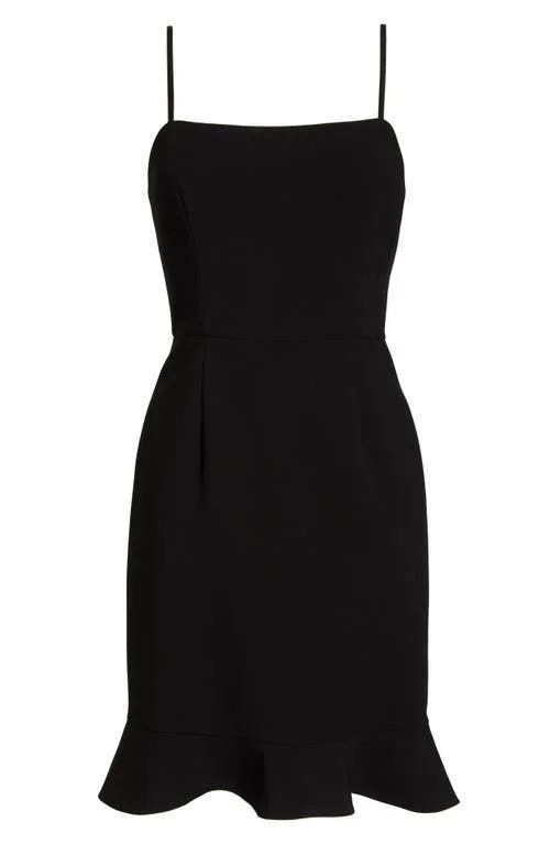 French Connection Whisper Ruffle Hem Sheath Dress - Black 12