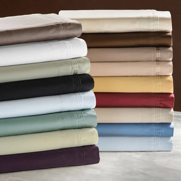 Superior Egyptian Cotton 650 TC Deep Pocket Solid Bed Sheet Set (King - Medium Blue)