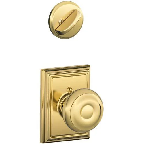 Schlage F59 Georgian with Addison Rose Interior Active Trim Distressed Nickel Finish