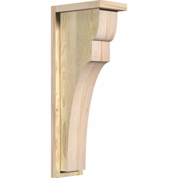 6x22W x 10x22D x 26x22H Yorktown Rough Sawn Corbel w/Backplate, Douglas Fir