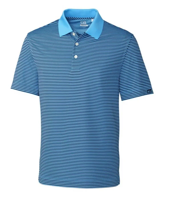 Cutter & Buck DryTec Trevor Stripe Polo - Men's, Size: XL, Blue