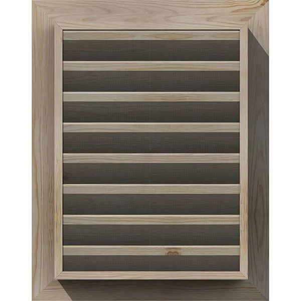 Ekena Millwork 22-in W x 18-in H Vertical Gable Vent (27-in W x 23-in H Frame Size): Unfinished, Functional, Smooth Pine Gable V