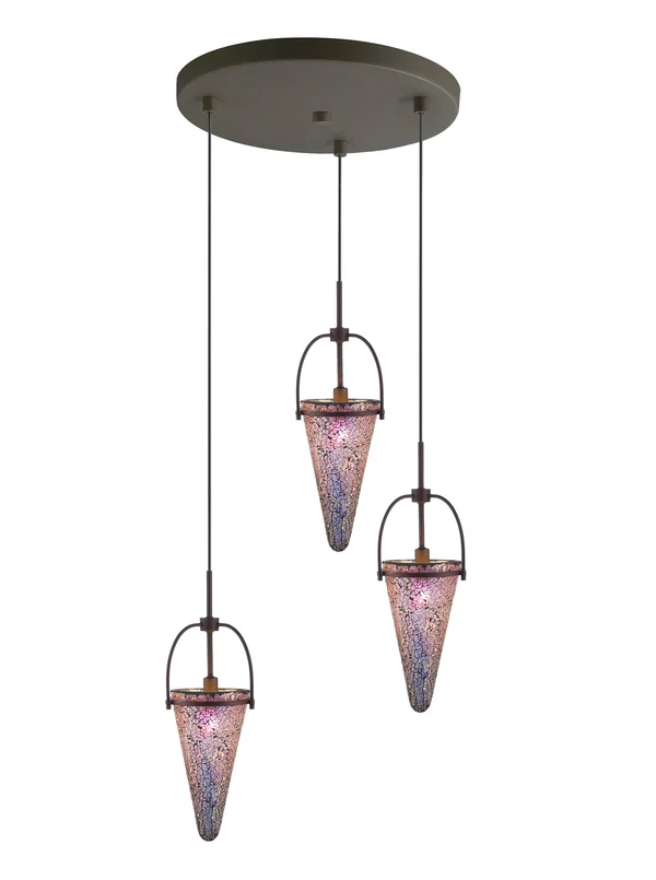 Woodbridge Lighting Kenda 3 Light Cascade Pendant - Iridescent