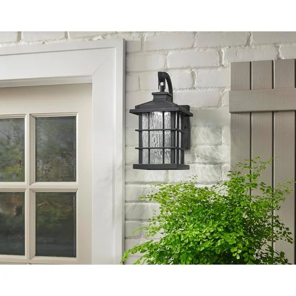 Home Decorators Collection LED Wall Lantern Summit Ridge Collection Zinc Outdoor Integrated Dusk-to-Dawn