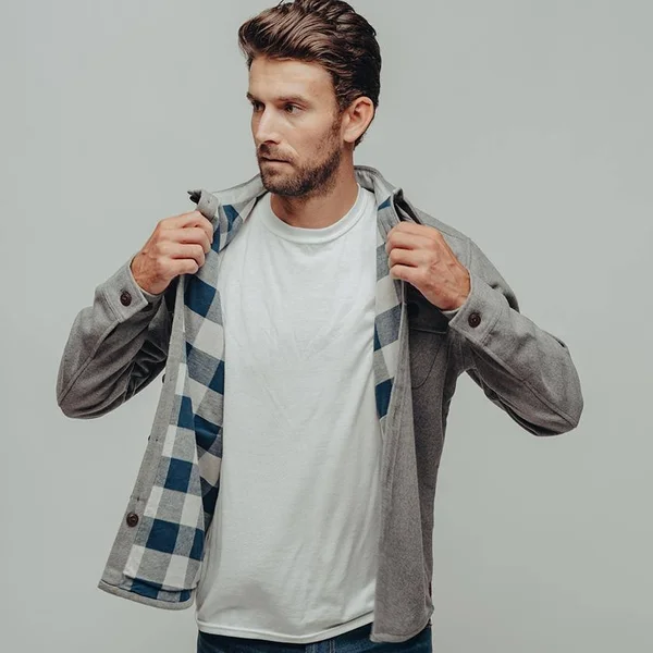 The Normal Brand Brightside Flannel Lined Jacket - Red - XXL
