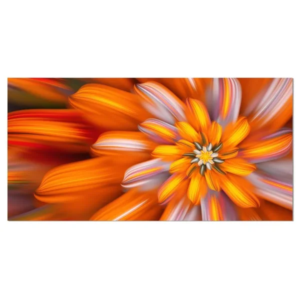 Designart &Massive Orange Fractal Flower & Floral Canvas Art Print, Size: 32 inch x 16 inch
