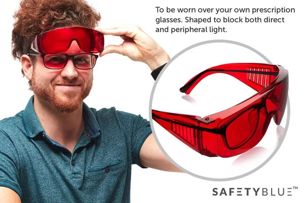 Sleep Savior Fit-Over - Red Blue Light Blocking Glasses by SAFETYBLUE