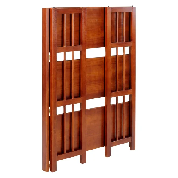 Folding 3 Tier Bookshelf (Stackable) Mahogany