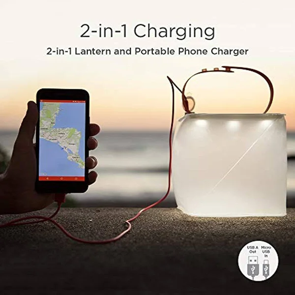 LuminAID Packlite 2-in-1 Phone Charger Lanterns, Great for Camping, Hurricane Emergency Kits and Travel, As Seen on Shark Tank