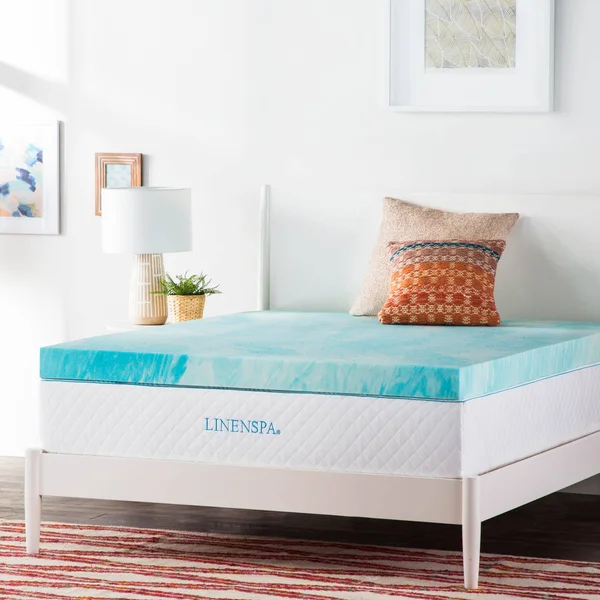 Linenspa 3 inch Gel Swirl Memory Foam Topper - California King