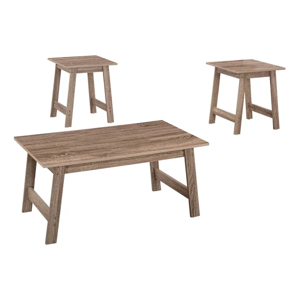 Monarch Specialties I Table Set-3Pcs Set Dark Taupe