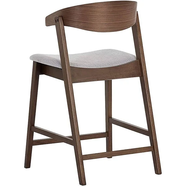 Sunpan Petra 18x22 Modern Fabric and Wood Dining Chair in Bullet Gray