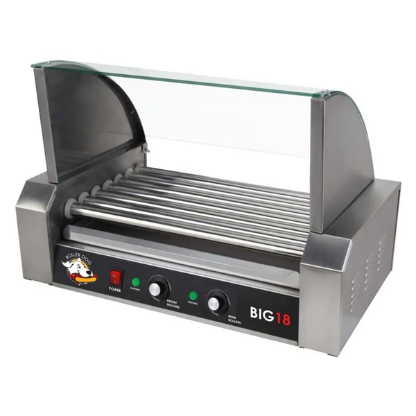 RollerDog Big 18 Stainless Steel Hotdog Roller with Drip Tray, Silver