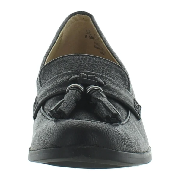 Nina Womens Slip on Menswear Penny Loafers, 9.5, Black Tumbled