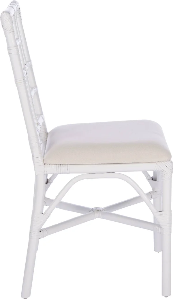 Safavieh Christine Glam Accent Chair w/Cushion - White, Set of 2
