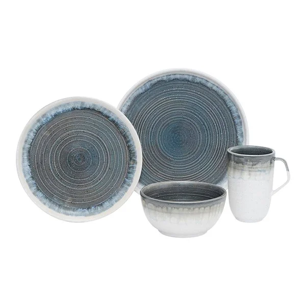 Baum Hearth 16-Piece Dinnerware Set, Service for 4 - Grey
