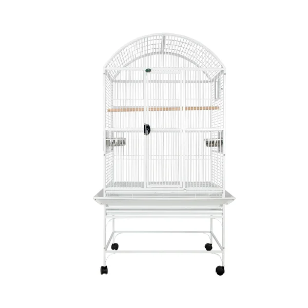 Au0026E Cage 9003223 White Dome Top Bird with 3/4x22 Bar Spacing - 32x22 x 23x22