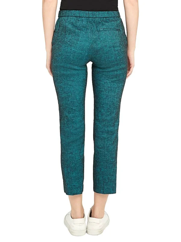 Theory Women's Treeca Stretch-Linen Cropped Pants - Denim - Size 0