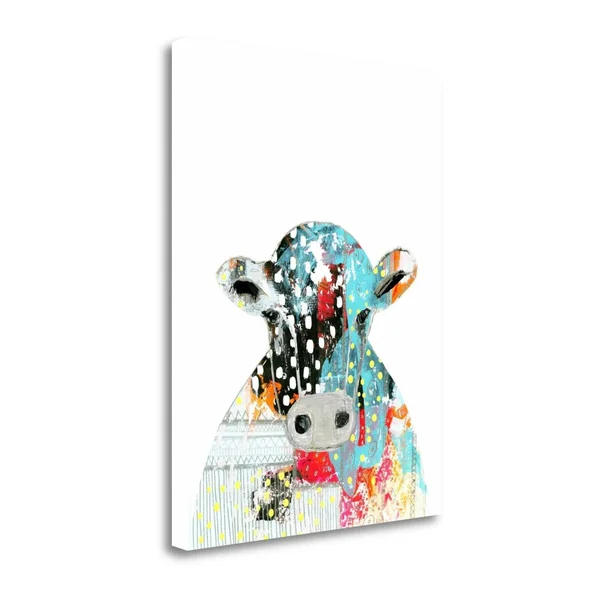 Tangletown Fine Art Abstract Cow by Sarah Ogren Wall Art