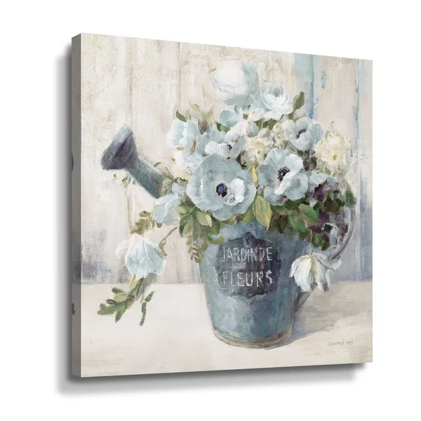 ArtWall Garden Blooms II Blue Crop Gallery Wrapped Canvas - 36x36