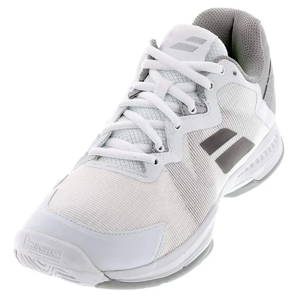 Babolat SFX3 Women's All Court Tennis Shoes- White/Silver - 9.5